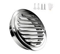 70-200mm Grille Aeration Ronde Encastrable, Grille Inox 304 Plate avec Moustiquaire, Grille de Ventilation pour Mur et Plafond, Grille Aération Extracteur Salle de Bain RV(150mm/5.9in)