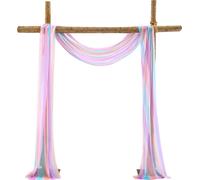(70*550 cm) Arc-en-ciel Mousseline Tissu pour rideau de mariage - Rideau pour mariage, cérémonie, décoration de scène 1pc