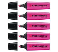 [70/58-5] STABILO Lot de 5 Surligneurs BOSS ORIGINAL Rechargeable Pointe Bise...