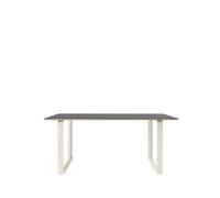 70/70 Table à Manger 170x85 Linoléum Noir/Sable