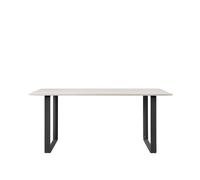 70/70 Table à Manger 170x85 Stratifié Blanc/Noir