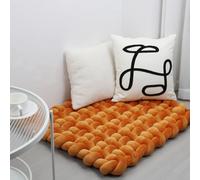 70 * 80 cm épaissi Coussin Doux tissé à la Main Pure Tapis de Jeu pour bébé Tummy Time Cushion Area Rug Tapis Coussin siège (Special Orange 50)