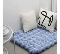 70 * 80 cm épaissi Coussin Doux tissé à la Main Pure Tapis de Jeu pour bébé Tummy Time Cushion Area Rug Tapis Coussin siège (Purple Blue)