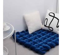 70 * 80 cm épaissi Coussin Doux tissé à la Main Pure Tapis de Jeu pour bébé Tummy Time Cushion Area Rug Tapis Coussin siège (Navy Blue)