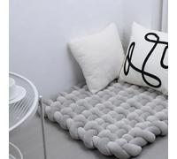 70 * 80 cm épaissi Coussin Doux tissé à la Main Pure Tapis de Jeu pour bébé Tummy Time Cushion Area Rug Tapis Coussin siège (Grey)