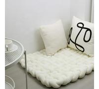 70 * 80 cm épaissi Coussin Doux tissé à la Main Pure Tapis de Jeu pour bébé Tummy Time Cushion Area Rug Tapis Coussin siège (Beige)