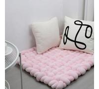 70 * 80 cm épaissi Coussin Doux tissé à la Main Pure Tapis de Jeu pour bébé Tummy Time Cushion Area Rug Tapis Coussin siège (Pink)