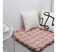 70 * 80 cm épaissi Coussin Doux tissé à la Main Pure Tapis de Jeu pour bébé Tummy Time Cushion Area Rug Tapis Coussin siège (Dusty Rose)
