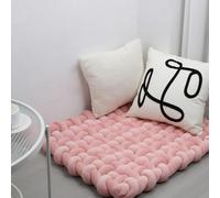 70 * 80 cm épaissi Coussin Doux tissé à la Main Pure Tapis de Jeu pour bébé Tummy Time Cushion Area Rug Tapis Coussin siège (Rose Gold)