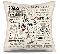 70 Ans de Fabulosité Housse de Coussin pour 70ème Anniversaire - Cadeau pour Femmes, Hommes, Sœurs, Amis, Cousine, Maman, Tante, Grand-mère - Housses de Coussin(70-a)