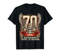 70 Ans Motard Anniversaire Légende Moto Expérience Guidon T-Shirt Graphique avec Valeur