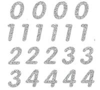 70 Autocollants - Chiffres - Paillettes argentées