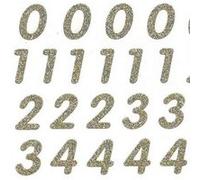 70 Autocollants - Chiffres - Paillettes dorées Doré G