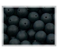 70 beads (50g) 8 mm round pressed Druck glass beads, small beads for stringing, big pack Jet Black Matte