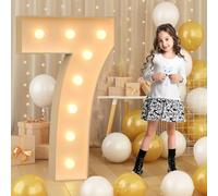 70 cm - 2,3 pi 7 géant LED lumineux, chiffres en mosaïque, enseigne lumineuse pour chapiteau, lampes à numéros LED pour la Saint-Valentin, anniversaire, Noël, Nouvel An