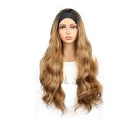 70 cm Long Wavy Headband Wig for Women,Wear and Go Glueless Synthetic Hair Soft Body Wave Wigs Hair Extensions Pièces Wigs(T27/30#)