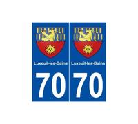 70 Luxeuil-les-Bains blason autocollant plaque stickers ville - Angles : arrondis