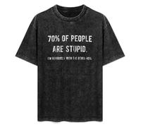 70% of People are Stupid I'm Obviously The Other 40% Sarcastic Unisex T-Shirt Top Black Mens Tee XXL