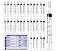 70 Pcs 2ml Seringues, Réutilisable Seringue Plastique avec Casquettes | Sans Aiguille Petite Seringue a Huile Pour Science Laboratoire, Animal Alimentation, Jardin Arrosage, Mesure de Liquide