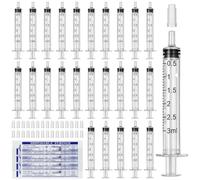 70 Pcs 3ml Plastique Seringue, Réutilisable Seringue avec Casquettes | Petite Seringue a Huile Pour Laboratoire Scientifique Industriels Jardin Arrosage (sans Aiguille)