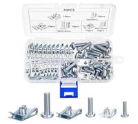 70 Pcs U Clips de Fixation Voiture, M4 M5 M6 Auto Kit de Clip à Vis écrou, Vis de Carrosserie, Garde-boue écrous Boulons de Agrafes Carrosserie, U Clip de Fixation Universels en Métal pour Voiture