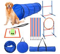 70 pièces agility chien équipement Obstacles et Entrainement kit, sac de transport parcours agility chien 2 balles, boîte de pause