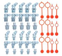 70 Pièces Assortiment de Graisseurs en Acier Galvanisé, Angles | Boîte Plastique Incluse, Modèles Droits 45° et 90°, pour Automobiles et Machines Agricoles, Argenté