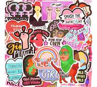 70 Pièces Autocollants Féministes Stickers Girls Power Autocollants Imperméable en Vinyle Cadeau de Féministe Décalque en Vinyle Imperméable pour Pare-Chocs, Bouteilles d'Eau, Ordinateur