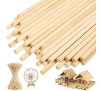 70 Pièces Baguette Bois,30cm×0.3cm Bâtonnets Bambou Rotondité,Bâtonnets en Bambou pour Travaux Manuels,Rond en Lisse et Sans Bavure Baton Bois pour Bricolage,Artisanat,Guimauves,Fruits et Glaces