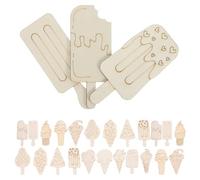 70 Pièces Découpes Bois Glace Artisanales, Pièces Non Finies pour | Bois , Surface Lisse sans Bavure, Faciles à Peindre, pour Cartes et Paquet de Fête