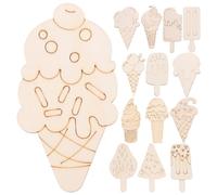 70 Pièces Découpes en Bois Non Finies de Glace, Lot Décoratif | Bois Léger, Surface Brute Jaune Clair, Bords Lisses sans Bavures, pour Cartes et Panneaux
