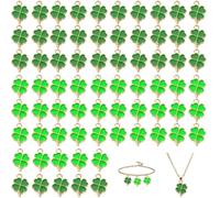 70 Pièces Pendentif Trèfle Chanceux en Métal Porte-Clés, Breloques en Résine pour DIY Bijoux,Idéal pour Colliers, Bracelets, Cadeaux de Chance, Accessoires Créatifs pour Noël et Anniversaires