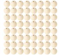 70 Pièces Perle en Bois,Perles Bois 16mm,Boule en Bois,Perle Bois,Grosses Perles en Bois,Boule Bois,Perles Bois Naturel,Pour Faire des Décorations Artisanales,des Bracelets,DIY(70,16mm)