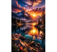 70 pièces Puzzle Adulte Lever du Soleil Montagnes Lac, Puzzle Classique de Décoration Maison et Cadeau pour Amateurs de Puzzles