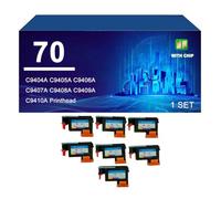 70 Tête d'impression Compatible pour HP Designjet Z3100 Z3200 Z5200 Z5400,7 Color-1 Set