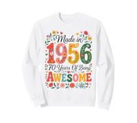 70 Year Old Made in 1956 Retro Floral 70th Birthday Women Sweatshirt