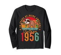 70 Year Old Sloth Vintage 1956 Limited Edition 70th Birthday Manche Longue