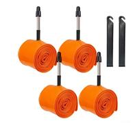 700 C pour chambre à air de vélo en gravier 35C 40C avec alliage d'aluminium + valve ABS conçue pour éviter les fuites de gaz et fournir une absorption des chocs et une isolation électrique (4 pièces