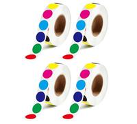 700 Gommettes Autocollantes Rondes Multicolores 20mm,1 Rouleau Gommettes 7 Couleurs Rouge Vert Bleu Cyan Violet Jaune Noir,Vignettes Pastilles Autocollantes pour Bureau,École,Calendrier (4 Roll)