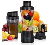 700 ML Blender portable, Mixeur portable pour smoothie, 22000 TR/min Puissant Mixeur Smoothie avec 6 Lames, Mini Mixeur avec Couvercle de Voyage pour Cuisine, Salle de Sport, Bureau (Noir)