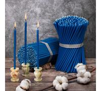 700 pcs Bougies d'église en cire d'abeille bleue Bougies rituelles № 140, longueur 16 cm - 2 kg