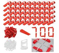 700 Pièces Croisillon Autonivelant 3mm, Croisillon Carrelage Autonivelant | 500 Croisillon Autonivelant 3mm, 200 Cale Carrelage, Kit de Nivellement pour Carrelage Sol Carreaux de mur