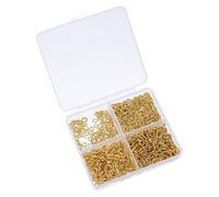 700 Pièces Vis Miniatures à Œillet Dorées en Métal | Boîte Compartimentée Incluse, Pointes Autotaraudeuses, pour Papier, Argile Polymère Suspendre