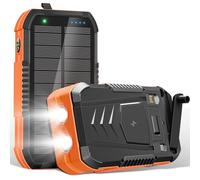 70000mAh Batterie Externe Solaire: PD30W sans Fil Power Bank Chargeur Portable Externe USB C Charge Rapide avec 2 Câble Intégré, 6 Sorties avec Lampe de Poche & Manivelle de Secours pour Phones