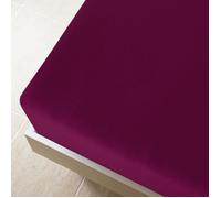 70003 &GRAND Lot de 2 Draps-housses Jersey - Drap de lit Look élégant - 2 pcs Bordeaux 100x200cm Coton