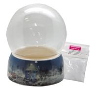 70019 Kit de bricolage avec 1 boule à neige - Boule à neige de 150 mm avec boule en verre et socle en porcelaine - Paysage d'hiver - Pour boîte à musique - Boule à neige DIY - Largeur : 150 mm