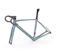 700C Carbone Cadre De Vélo De Route 48cm 51cm 54cm 56CM Cadre De Course Frein À Disque 100mm/142mm Cadre À Axe Traversant Guidon Routage Interne(Blue-grey,48cm)