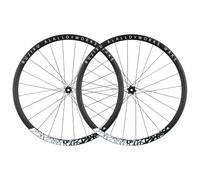 700C Paire De Roues Axe Traversant Roues De Vélo De Route 36T Cliquet 100/142mm Moyeu Centerlock Jantes À Freins Disque for 7-12 Vitesses(Multi-Colored,35mm)