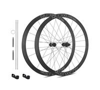 700C Paire De Roues De Vélo De Route 35mm Jantes De Cyclocross 36T/54T Cliquet Axe Traversant À Verrouillage Central, Roulements en Céramique, Cassette HG 8-12 Vitesses(Gray,54T)
