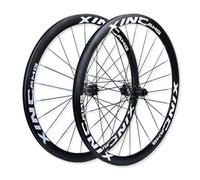 700C Paire De Roues De Vélo De Route avec Frein À Disque Jante À Double Paroi 40mm Roues Avant Et Arrière À Axe Traversant De 100/142mm, Cassette 7-12 Vitesses, Pneu 23-35C, F/V, 2090g